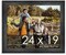 24x19 Wide Barnwood Picture Frame with UV-Resistant Acrylic & Acid Free Backing, Available in 6 Paint Finishes - Grey, Brown, White, and Black